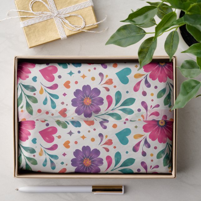 Floral Fiesta Spanische Geburtstagsfeier Seidenpapier (Geschenk)