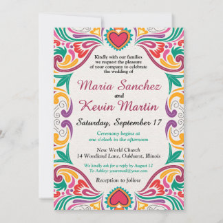 Floral Fiesta Spanish Wedding Einladung