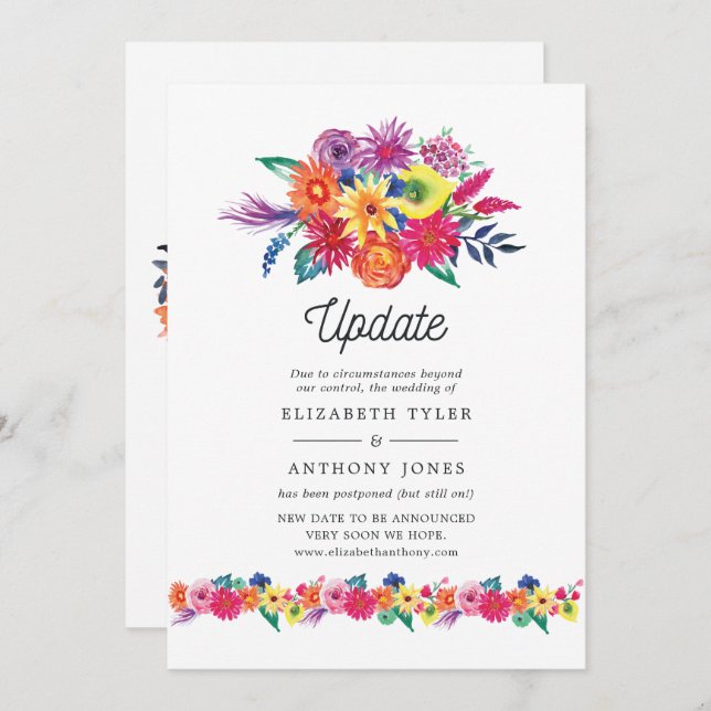 Floral Fiesta Wedding Update Einladung (Vorne/Hinten)
