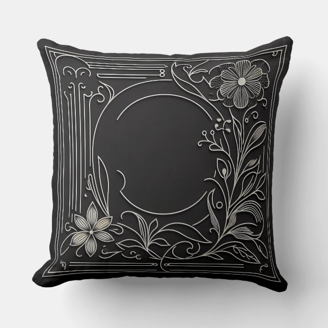 Floral Filigree Frame Kissen (Vorderseite)