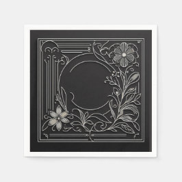 Floral Filigree Frame Serviette