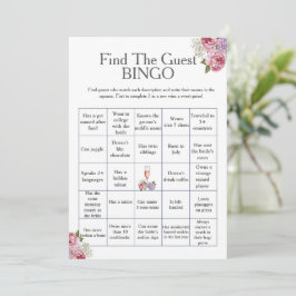 Floral Finde das Brautparty Bingo Game Einladung