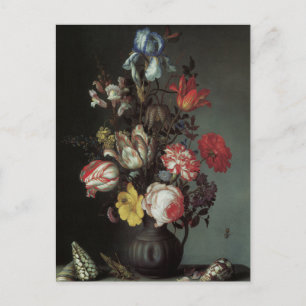 Floral Fine Art mit Rose Tulips Irish Postcard Postkarte