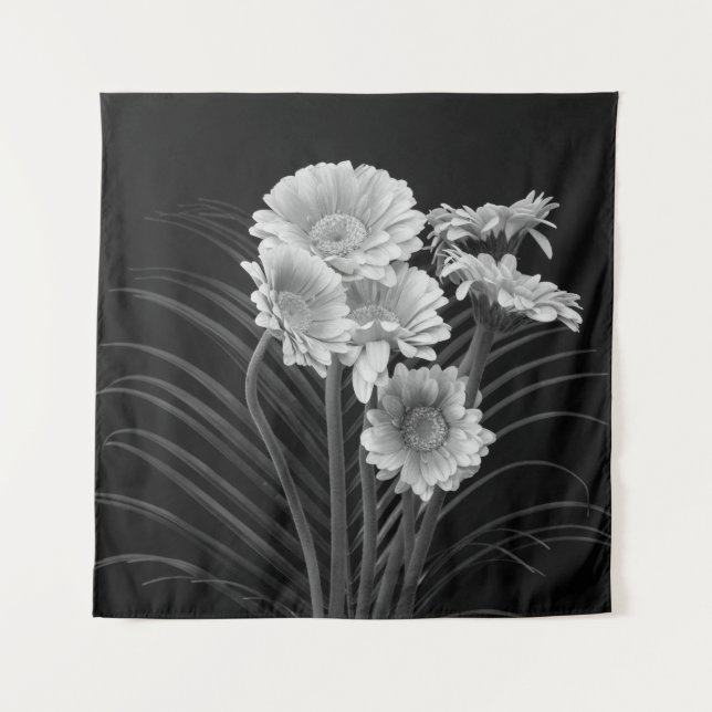 Floral Fine Art noch Leben detailliert monochrome  Wandteppich (Vorderseite)