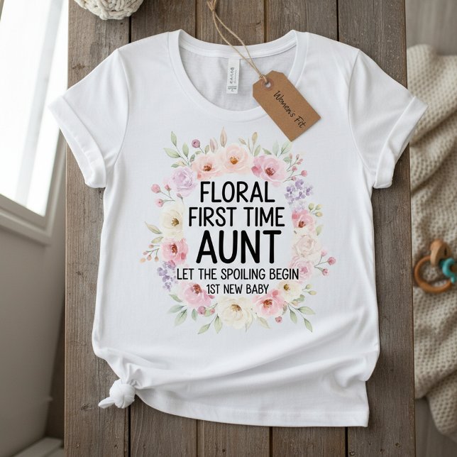 Floral First Time Aunt, 1St New Baby Women Tri-Blend Shirt (Von Creator hochgeladen)