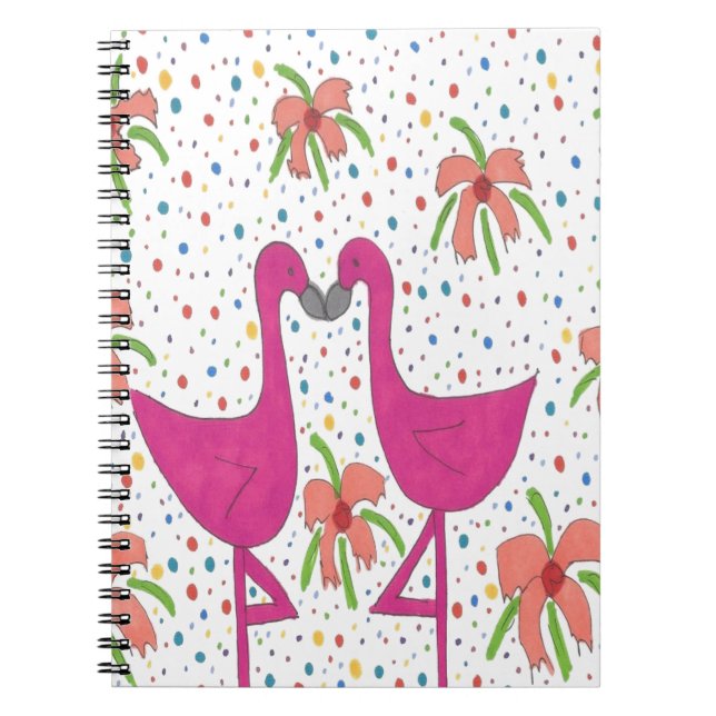 Floral Flamingo Fiesta Notizblock (Vorderseite)
