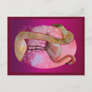 Floral Flamingo Postkarte