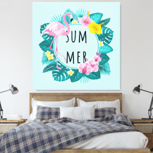 Floral Flamingo Summer Bliss Leinwanddruck