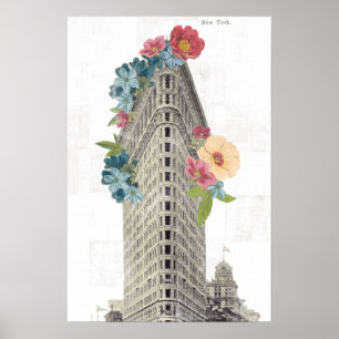 Floral Flat Iron   New York, NY Poster