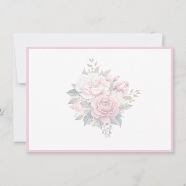 Floral Flat Note Card Mitteilungskarte (Vorderseite)