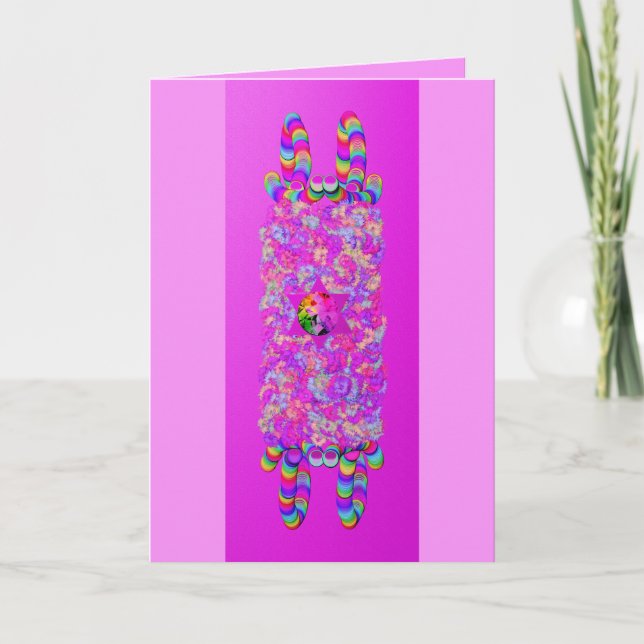 Floral Fledermausmitzvah מָ גֵ ן דָ ד וִ Karte (Vorderseite)