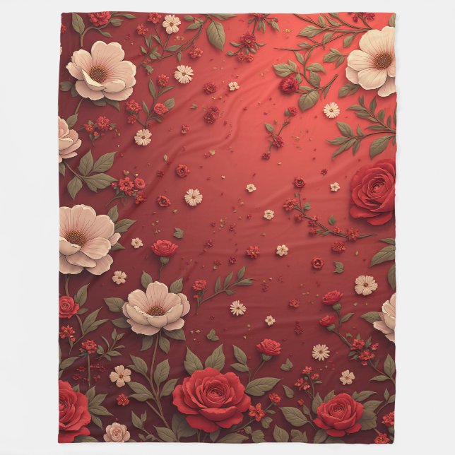 Floral FleeBlanket Geschenke für Frauen Fleecedecke (Vorderseite)