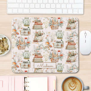 Floral florales Muster der buchstäblichen Kernstru Mousepad