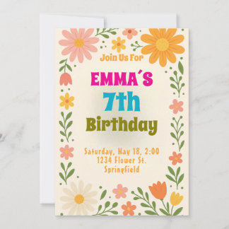 Floral Flower Birthday Einladung