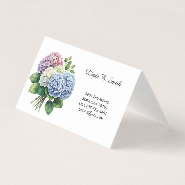 Floral Folded Calling Card Visitenkarten (Vorderseite)