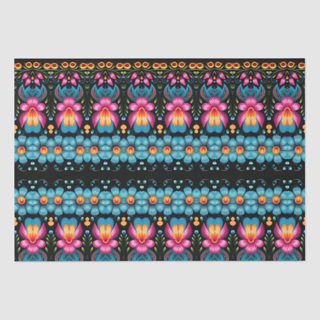 Floral Folk Art Modern Seidenpapier (Vorderseite)