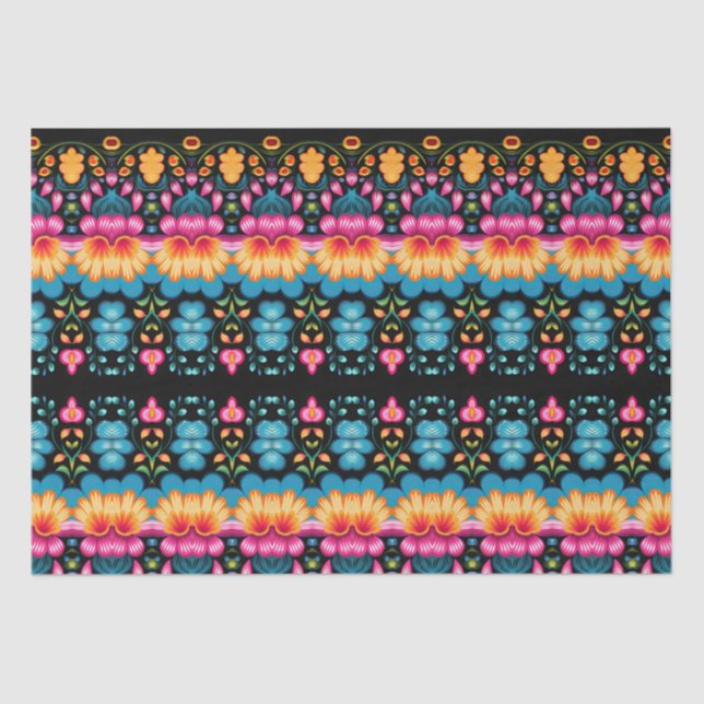 Floral Folk Art Modern Seidenpapier (Vorderseite)