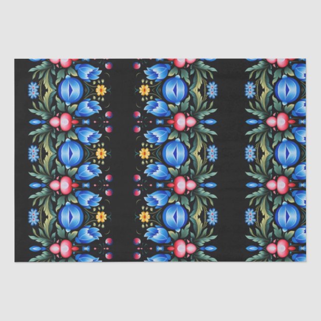 Floral Folk Art Modern Seidenpapier (Vorderseite)