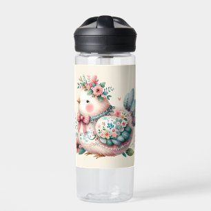 Floral Folk Bird mit Pastel Boho Charm Trinkflasche