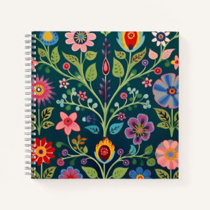 Floral Folk Motif Notizbuch