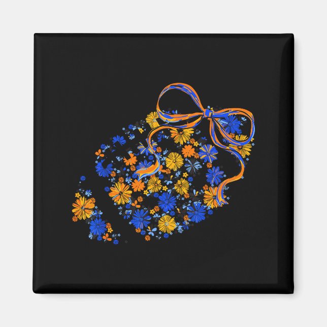 Floral Football Game Day Coquette Team Srit Blue & Magnet (Vorne)