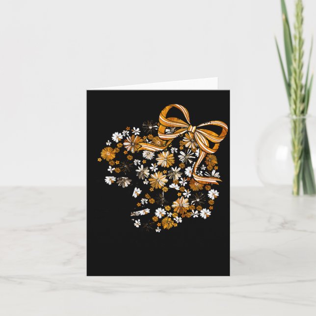 Floral Football Game Day Girly Bow Team Srit Black Karte (Vorderseite)