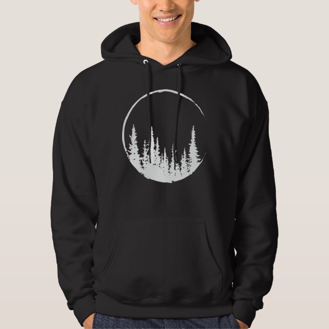 Floral Forest Circle Tree Loving Forest Tree Hoodie (Vorderseite)