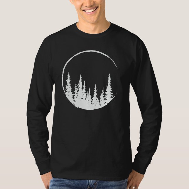 Floral Forest Circle Tree Loving Forest Tree  T-Shirt (Vorderseite)