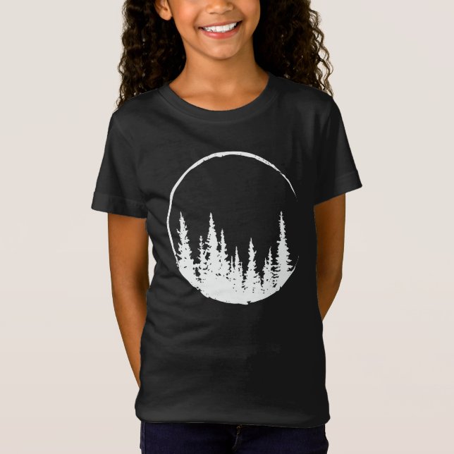 Floral Forest Circle Tree Loving Forest Tree T-Shirt (Vorderseite)