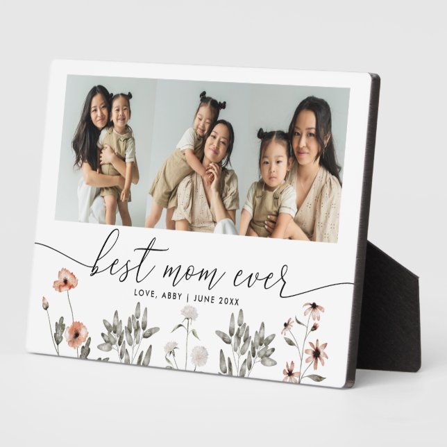 Floral Foto Collage Beste Mama je bewahren Fotoplatte (Seite)