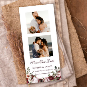 Floral Foto Strip Magnetische Hochzeit speichern d Magnetkarte