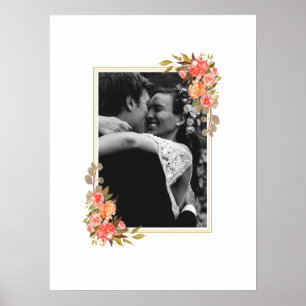 Floral Foto Wedding Guest Book Poster