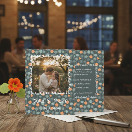 Floral Fotorahmen-Hochzeitsfeier-Einladung Feiertagskarte