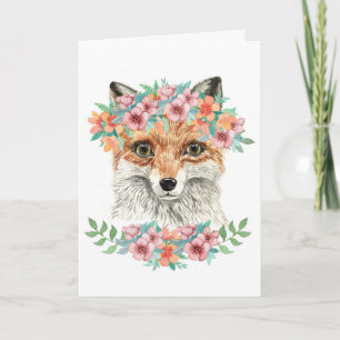 Floral Fox Karte