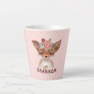 Floral Fox Latte Tasse