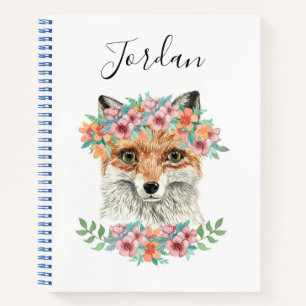 Floral Fox   Name hinzufügen Notizbuch