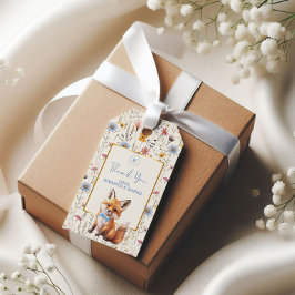 Floral Fox Vielen Dank Tag für Woodland Baby Dusch Geschenkanhänger