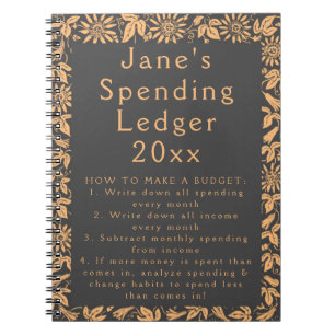 Floral Frame Budget Ledger Einsteiger Notebook Notizblock