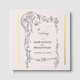 Floral Frame Calligraphy Wedding Gästebuch