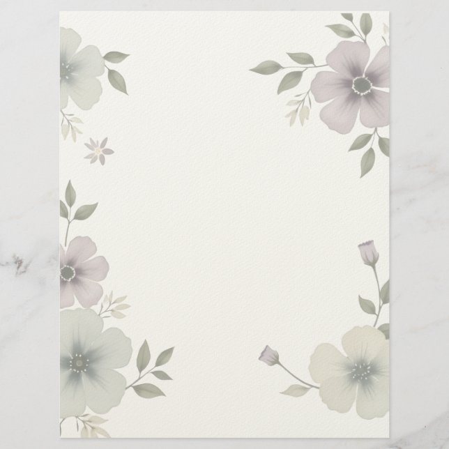 Floral Frame Letterhead Briefbogen (Vorderseite)
