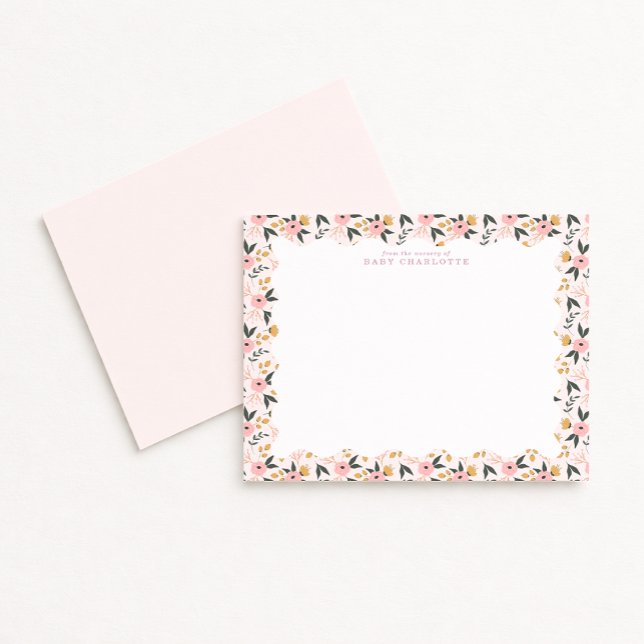 Floral Frame Nursery  Note Card Einladung (Von Creator hochgeladen)