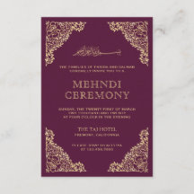 Floral Frame Plum und Gold islamischen Mehndi