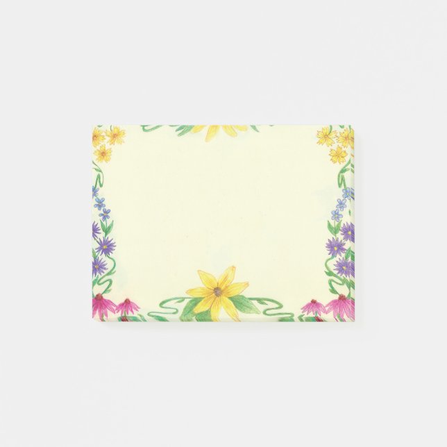 Floral Framed Note Pad Post-it Klebezettel (Vorderseite)