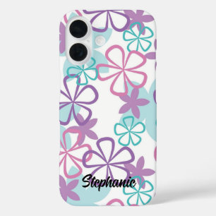 Floral Freestyle - HandGezeichnet Retro-Blume iPhone 16 Hülle