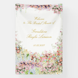 floral french garden chateau bridal shower welcome banner