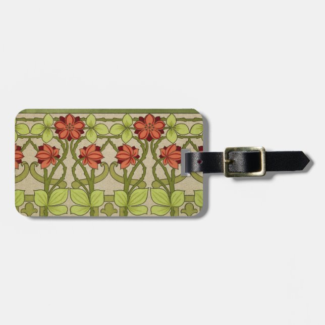 Floral Frieze Border im Jugendstil Gepäckanhänger (Vorderseite horizontal)