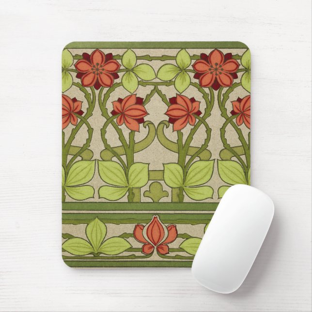 Floral Frieze Border im Jugendstil Mousepad (Mit Mouse)