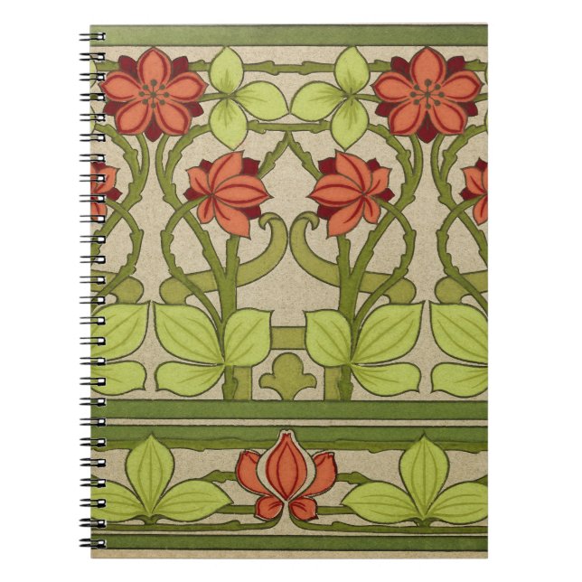 Floral Frieze Border im Jugendstil Notizblock (Vorderseite)