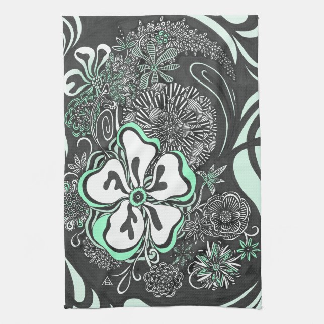 Floral Frill | Anpassbare Farbe | Handtuch (Vertikal)