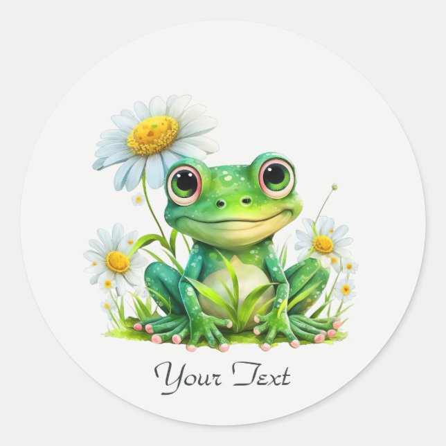 Floral Frosch Sticker (Vorderseite)